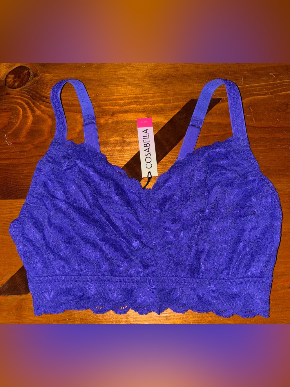 Cosabella Never Say Never Curvy Sweetie Bralette in Violett Size Large NWT